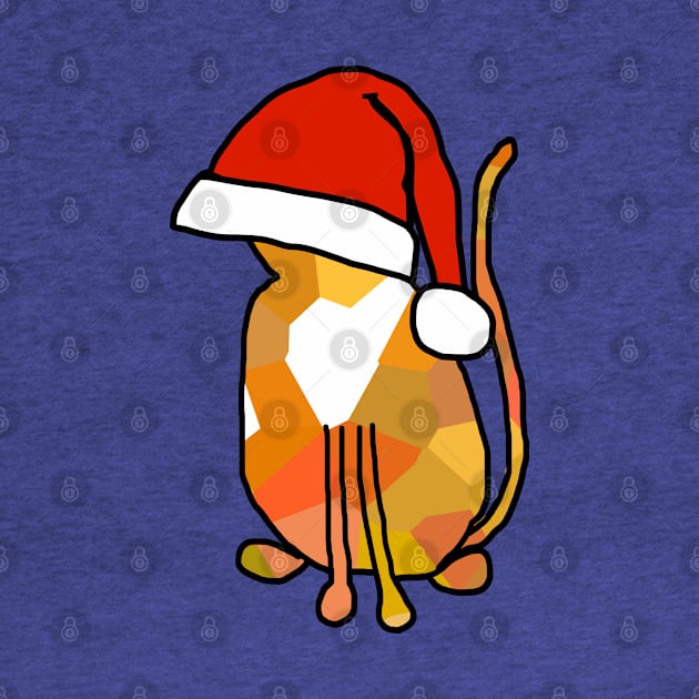 Christmas Ginger Cat in a Santa Hat by ellenhenryart